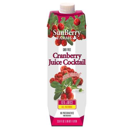 Cranberry Cocktail Juice 33.8 fl. oz., PK12 -  SUNBERRY FARMS, 004044-1